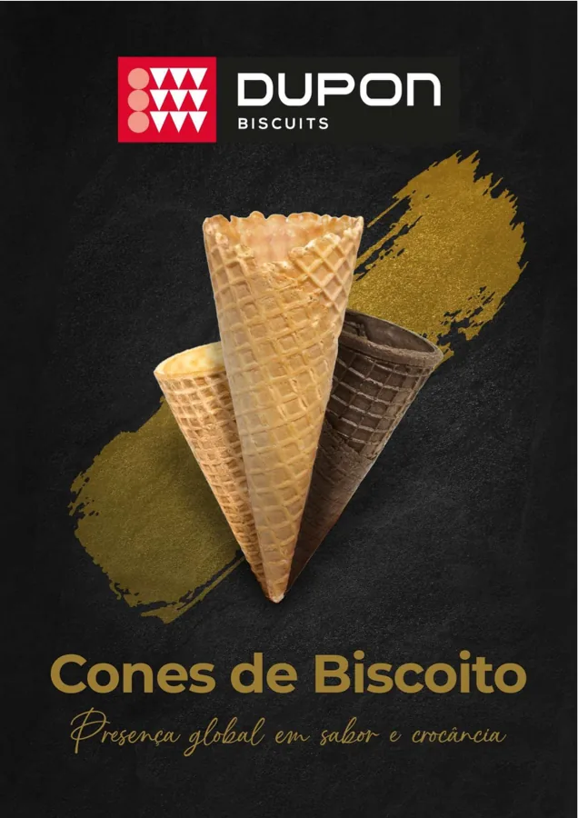 Capa do catálogo Dupon Biscuits, cones de biscoito